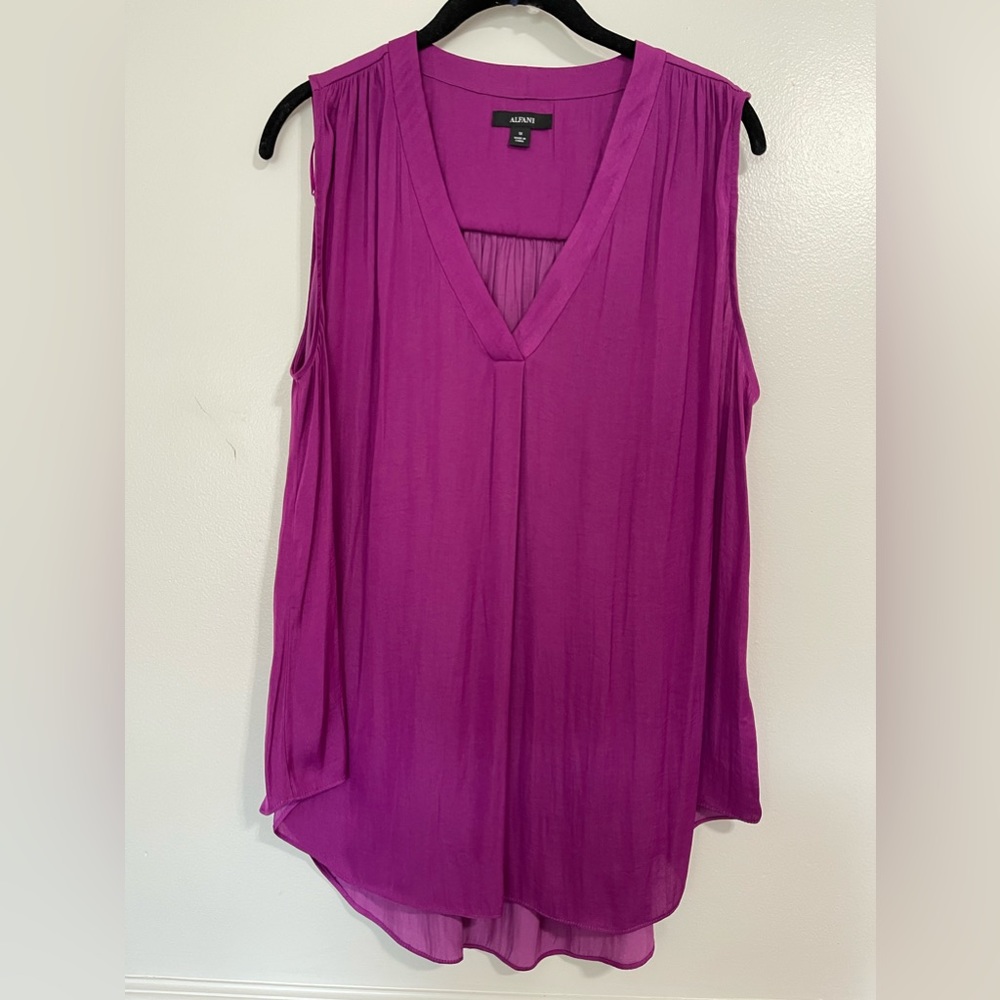 Sleeveless v-neck pleated back tunic